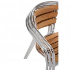 Fauteuils en frêne et aluminium Bolero, empilable, H 730 mm
