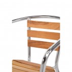 Fauteuils en frêne et aluminium Bolero, empilable, H 730 mm