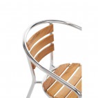 Fauteuils en frêne et aluminium Bolero, empilable, H 730 mm