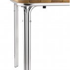 Table carrée en frêne et aluminium Bolero, 700 mm