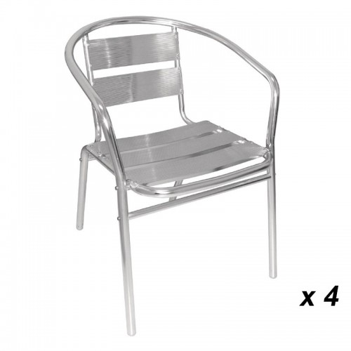 Fauteuils empilables Bolero, en aluminium, hauteur d'assise 450 mm, Lot de 4 Fauteuils empilables Bolero, en aluminium, hauteur d'assise 450 mm, Lot de 4