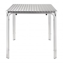Table carrée empilable Bolero, en acier inoxydable, 700 mm