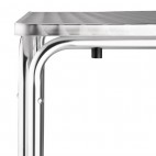 Table carrée empilable Bolero, en acier inoxydable, 700 mm