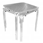 Table carrée empilable Bolero, en acier inoxydable, 700 mm