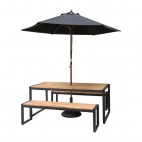Bancs industriels Bolero, en acier et acacia, lot de 2