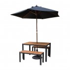 Bancs en acier et acacia Bolero, L 1000 mm, lot de 2