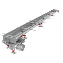 Caniveau Modul 200, sortie horizontale en bout, boitier 157/DN110, Longueur 3000 mm