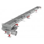 Caniveau Modul 200, sortie horizontale en bout, boitier 157/DN110, Longueur 3000 mm