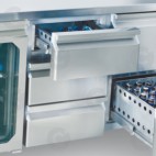 Bloc 3 tiroirs pour dessertes réfrigérées gamme MRS, profondeur 600 mm