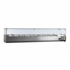 Vitrinette réfrigérée, 5 bacs GN 1/3 + 1 bac GN 1/2, 70 Kg