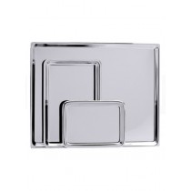Plateau de présentation pour boucherie en inox 18/10, L 295 x P 195 x H 20 mm