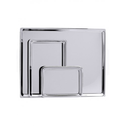 Plateau de présentation pour boucherie en inox 18/10, L 295 x P 195 x H 20 mm Plateau de présentation pour boucherie en inox 18/10, L 295 x P 195 x H 20 mm