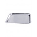 Plateau de présentation pour boucherie en inox 18/10, L 285 x P 185 x H 17 mm