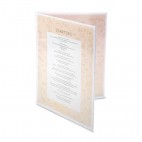Protège menu effet tissu A4 gris 8 vues avec insert Pochette Classique PVC semi rigide