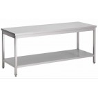 Table centrale avec une tablette inferieure, Inox AISI 430, L 1800 x P 700 mm