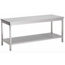 Table centrale avec une tablette inferieure, Inox AISI 430, L 1800 x P 700 mm