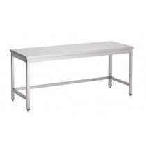 Table de travail sans sous-tablette inox barre de renfort au milieu L 1800 x P 700 x H 1000 mm TYPE 4