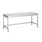 Table de travail sans sous-tablette inox barre de renfort au milieu L 1800 x P 700 x H 1000 mm TYPE 4