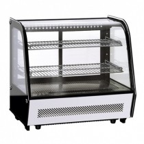 Vitrine panoramique, version à poser sur comptoir, 120 L, 2 étagères différentes