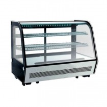 Vitrine panoramique, version à poser sur comptoir, 160 L, 2 étagères différentes