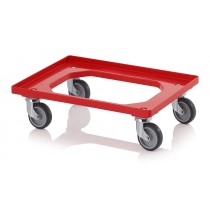 Chariot porte bacs rouge pour 1x bac 600 x 400 mm