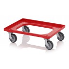 Chariot porte bacs rouge pour 1x bac 600 x 400 mm