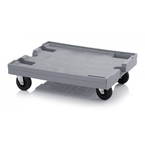 Chariot porte bacs gris pour 2x bacs 800 x 600 mm Chariot porte bacs gris pour 2x bacs 800 x 600 mm
