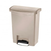 Poubelle à pédale frontale, beige, 30 litres