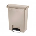 Poubelle à pédale frontale, beige, 30 litres
