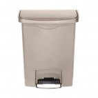 Poubelle à pédale frontale, beige, 30L