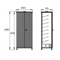 Armoire ventilée modulable, 24 paires, inox