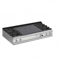 Plaque de cuisson, Top 4 feux vifs gaz + plaque coup de feu, Gamme 900, 41 Kw