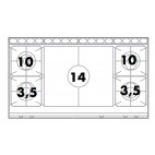 Plaque de cuisson, Top 4 feux vifs gaz + plaque coup de feu, Gamme 900, 41 Kw