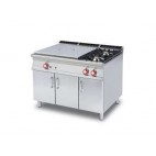 Plaque de cuisson gaz 2 feux + plaque coup de feu sur meuble ouvert 29 Kw