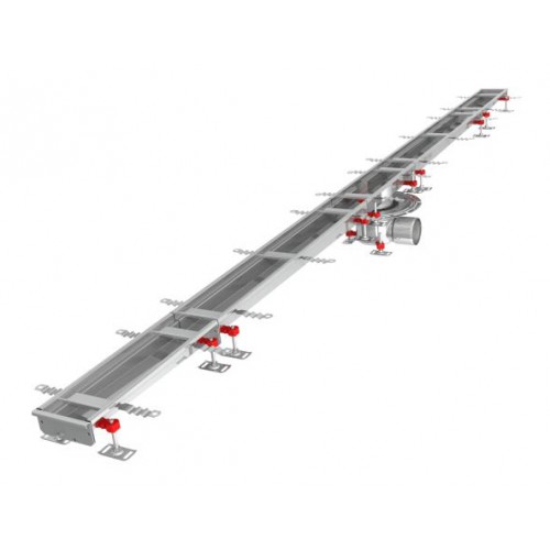 Caniveau Modul 125 sortie horizontale centrée 157/DN110 Longueur 3500 mm Caniveau Modul 125 sortie horizontale centrée 157/DN110 Longueur 3500 mm