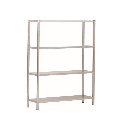 Rayonnage plein tôle inox 430, L 1300 x P 300 x H 1800 mm, 4 niveaux, sur mesure Rayonnage plein tôle inox 430, L 1300 x P 300 x H 1800 mm, 4 niveaux, sur mesure