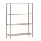 Rayonnage plein TYPE 4, tôle inox 430, L 1300 x P 300 x H 1800 mm, 4 niveaux, sur mesure