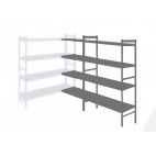 Rayonnage démontable 4 niveaux, linéaire (3 échelles incluses)