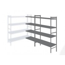 Rayonnage démontable 4 niveaux, retour d'angle (2 échelles incluses)