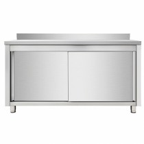 Meuble de rangement cuisine adossée, en inox AISI 201, profondeur 600 mm