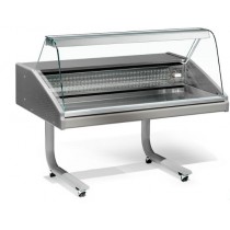 Vitrine réfrigérée VR Y-7 FISH L 1000 mm vitre bombée avec support et roulettes groupe logé R290 + 0° +6° C