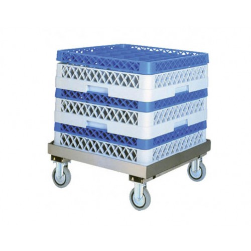 Chariot porte casiers de lave-vaisselle inox sans barre de poussée Chariot porte casiers de lave-vaisselle inox sans barre de poussée