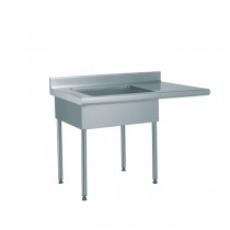 Table de déboîtage sur pieds sur-mesure, acier inoxydable, capacité 3 bacs GN 1/1, P 700 mm
