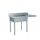 Table de déboîtage sur pieds sur-mesure acier inoxydable capacité 3 bacs GN 1/1 P 700 mm cuve à gauche