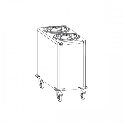 Chariot neutre pour deux piles d’assiettes sans couvercle pour assiettes Ø 180 à 290 mm Chariot neutre pour deux piles d’assiettes sans couvercle pour assiettes Ø 180 à 290 mm