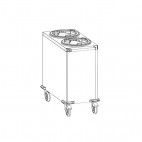 Chariot neutre pour deux piles d’assiettes ,sans couvercle pour assiettes Ø 180 à 290 mm