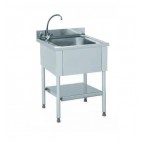 Plonge démontable, avec étagère, adossée, 1 bac, L 700 x l 700 x H 900 mm