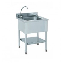 Plonge démontable avec étagère adossée 1 bac L 700 x l 700 x H 900 mm