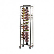 Chariots pliant, en acier inoxydable, 78 assiettes, hauteur 1780 mm 