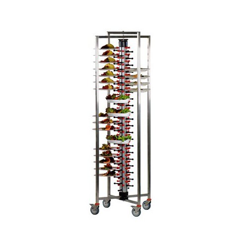 Chariot pliant acier inoxydable 84 assiettes H 1900 mm 